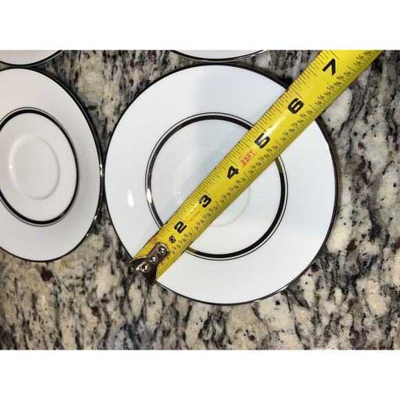 Noritake Galaxy Saucers #6527 Set of 4 Platinum Vtg - Picture 3 of 7